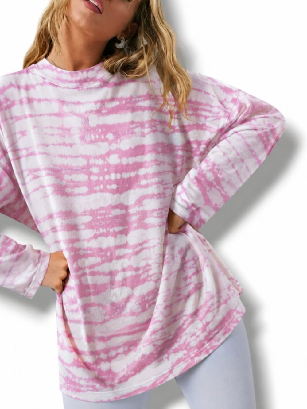 WE THE FREE TIE DYE OVERSIZED LONG SLEEVE TEE